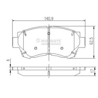 Передні тормозні (гальмівні) колодки nipparts J3602060 на Тойота Камри 10