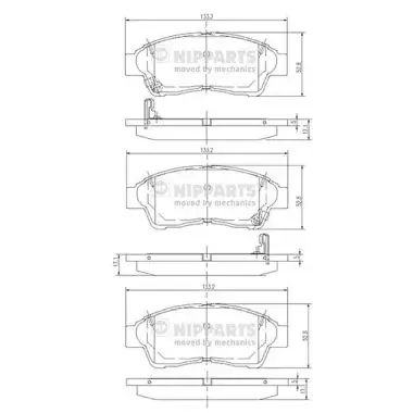 Передние тормозные колодки nipparts J3602064