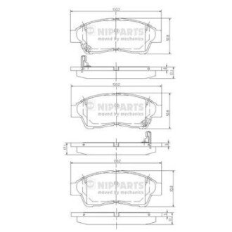 Передние тормозные колодки nipparts J3602064