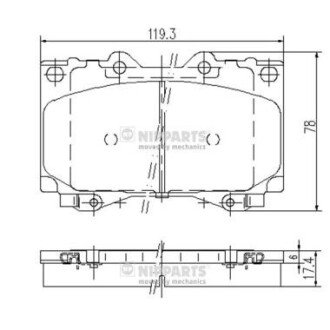 Передні тормозні (гальмівні) колодки nipparts J3602097