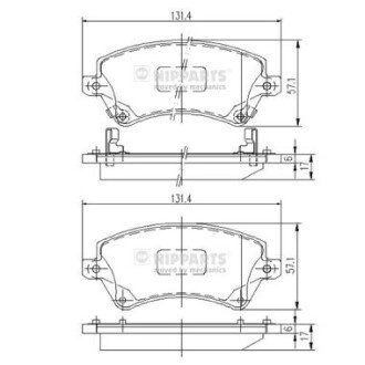 Передние тормозные колодки nipparts J3602101 на Тойота Королла е120