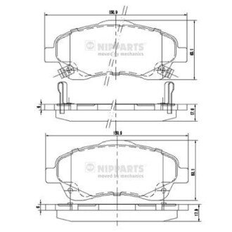 Передні тормозні (гальмівні) колодки nipparts J3602112