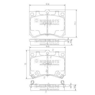 Передні тормозні (гальмівні) колодки nipparts J3603035 на Мазда 323 bg