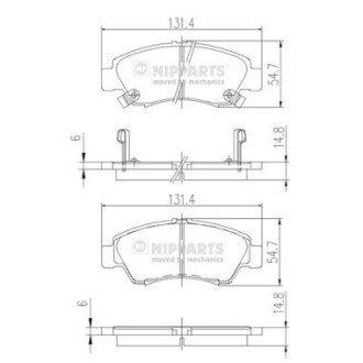 Передні тормозні (гальмівні) колодки nipparts J3604034