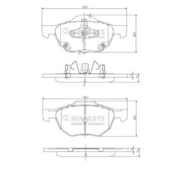 Передні тормозні (гальмівні) колодки nipparts J3604064