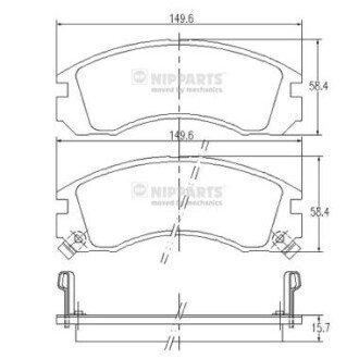 Передние тормозные колодки nipparts J3605031 на Митсубиси Pajero sport