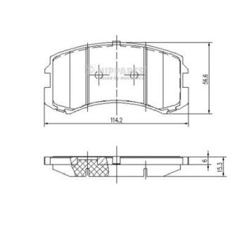 Передні тормозні (гальмівні) колодки nipparts J3605048 на Митсубиси Лансер 9