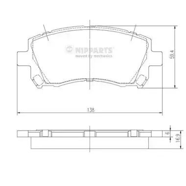 Передні тормозні (гальмівні) колодки Nipparts J3607013 (фото 1)