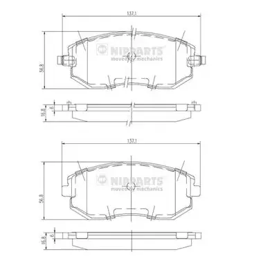 Передні тормозні (гальмівні) колодки Nipparts J3607015 (фото 1)