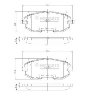 Передні тормозні (гальмівні) колодки nipparts J3607015