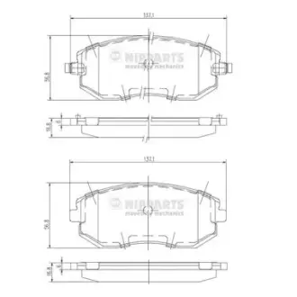 Передні тормозні (гальмівні) колодки Nipparts J3607015