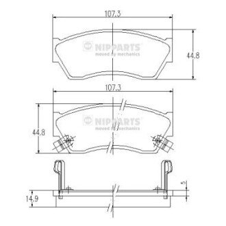 Передні тормозні (гальмівні) колодки nipparts J3608005