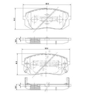 Передні тормозні (гальмівні) колодки nipparts N3600330 на Киа Каренс 2, 3