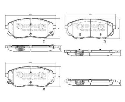 Передні тормозні (гальмівні) колодки nipparts N3600335