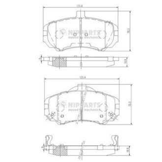 Передние тормозные колодки nipparts N3600544 на Hyundai Элантра xd