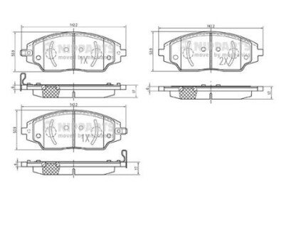 Передние тормозные колодки nipparts N3600918 на Chevrolet Aveo т300