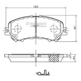 Передні тормозні (гальмівні) колодки nipparts N3601111