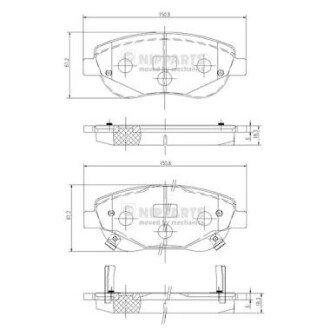 Передні тормозні (гальмівні) колодки nipparts N3602135