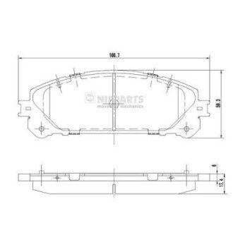 Передние тормозные колодки nipparts N3602139 на Лексус Nx 200