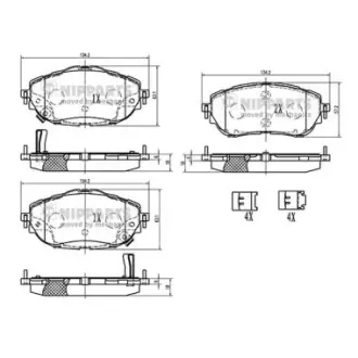 Передні тормозні (гальмівні) колодки Nipparts N3602150