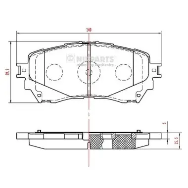 Передние тормозные колодки nipparts N3603074