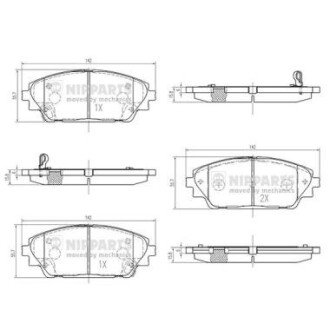 Передні тормозні (гальмівні) колодки nipparts N3603076