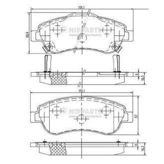 Передние тормозные колодки nipparts N3604066