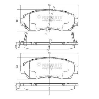 Передні тормозні (гальмівні) колодки nipparts N3604073