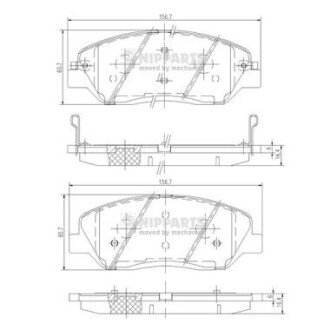 Передние тормозные колодки nipparts N3605051