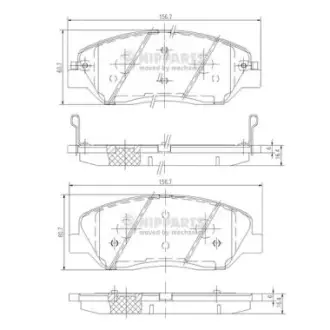 Передні тормозні (гальмівні) колодки Nipparts N3605051