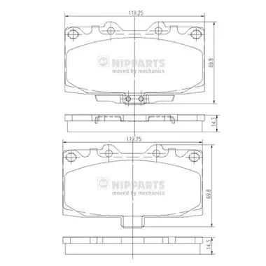 Передние тормозные колодки nipparts N3607022