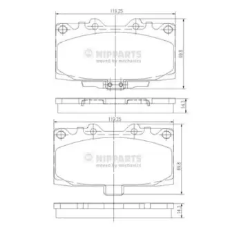 Передние тормозные колодки nipparts N3607022