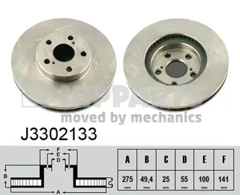 Передній гальмівний (тормозний) диск Nipparts J3302133 (фото 1)