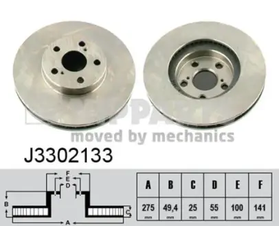 Передній гальмівний (тормозний) диск Nipparts J3302133
