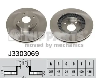 Передній гальмівний (тормозний) диск Nipparts J3303069