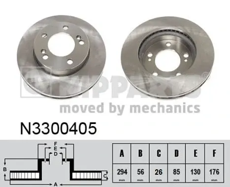 Передний тормозной диск nipparts N3300405