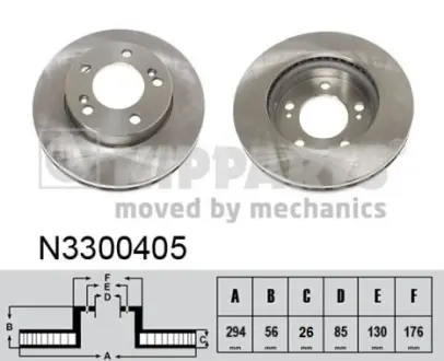 Передний тормозной диск nipparts N3300405