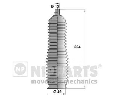 Пильовик рульового механізму nipparts J2840301 на Киа Джойс