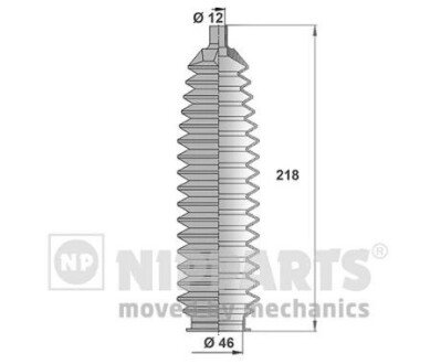 Пильовик рульового механізму nipparts J2841016