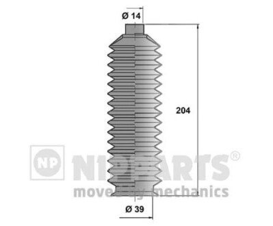 Пильовик рульового механізму nipparts J2843000 на Мазда 323 bf