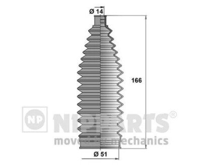 Пильовик рульового механізму nipparts N2845012