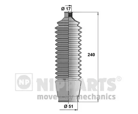 Пильовик рульового механізму nipparts N2855001