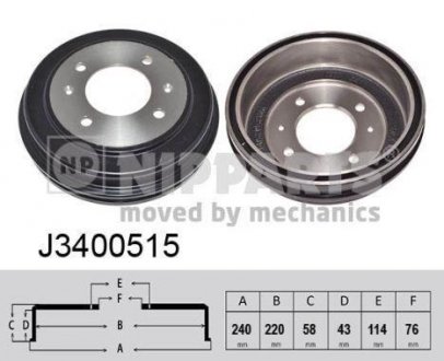 Тормозной барабан nipparts J3400515