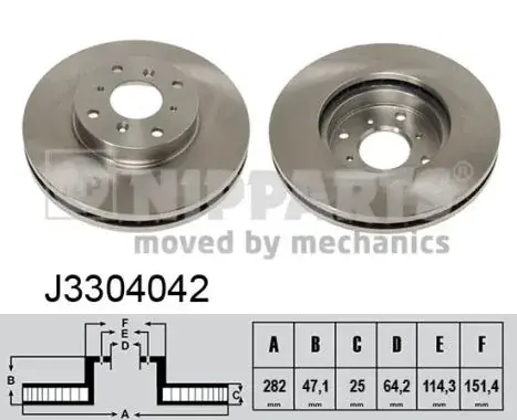 Тормозной диск nipparts J3304042