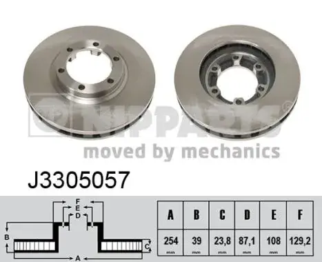 Вентилируемый тормозной диск nipparts J3305057