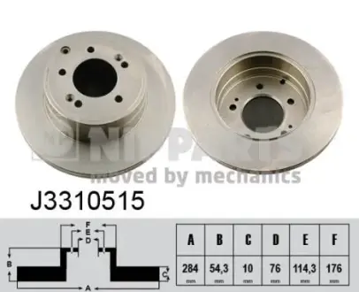 Задний тормозной диск nipparts J3310515