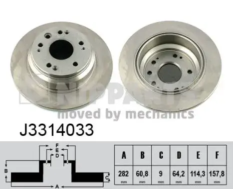 Задний тормозной диск nipparts J3314033