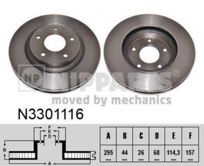 Вентилируемый тормозной диск nipparts N3301116