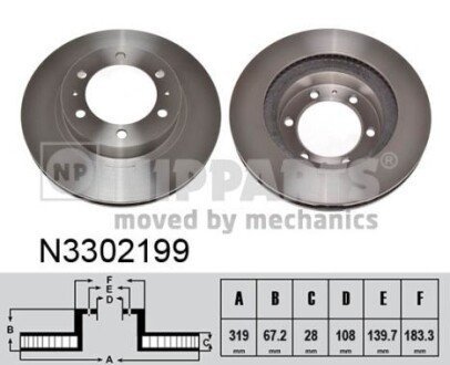 Гальмівний диск nipparts N3302199