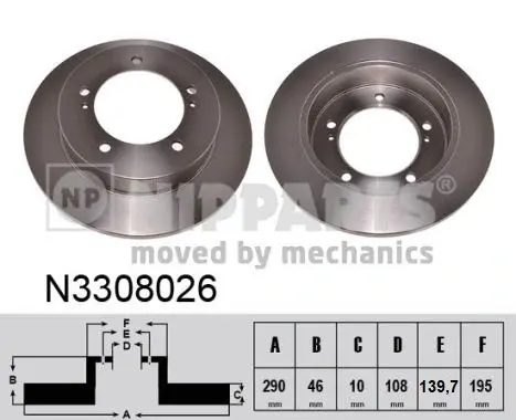 Передній гальмівний (тормозний) диск Nipparts N3308026 (фото 1)